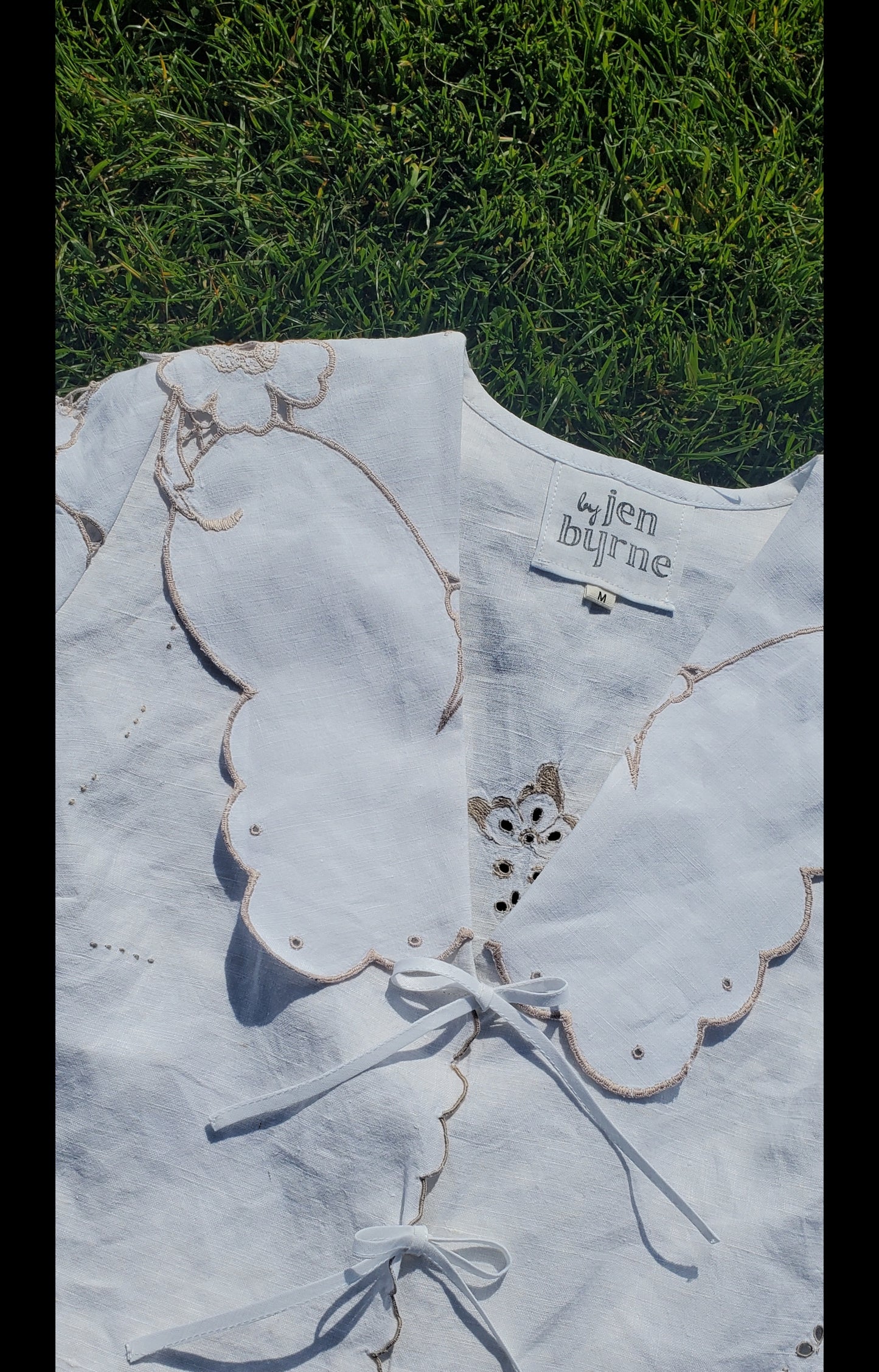 'Summer Mist' Tilly Tablecloth Blouse - Size Medium / UK 14 / US 10