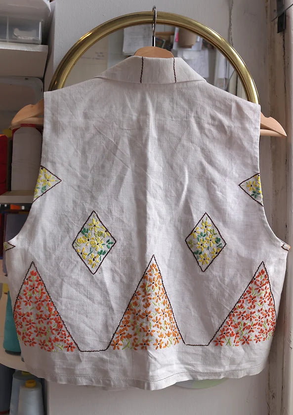 'Sunrays' Rita Tablecloth Blouse - Size Small / UK 10 / US 6
