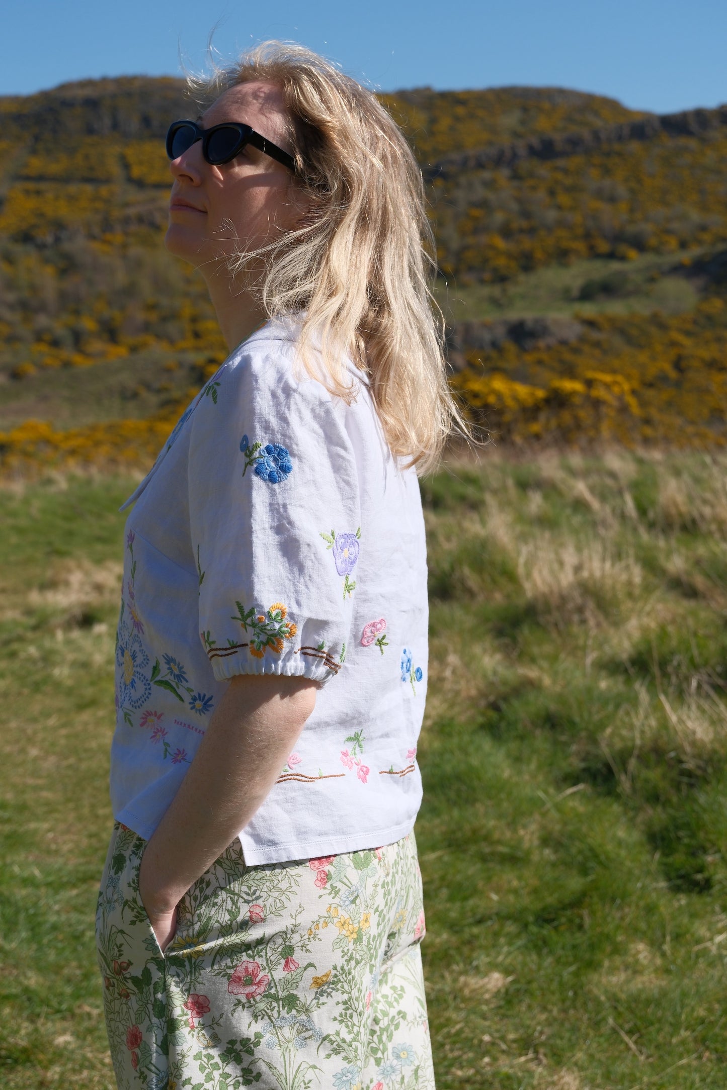 'Enchanted Garden' Tilly Tablecloth Blouse - Size UK 12 / US 8