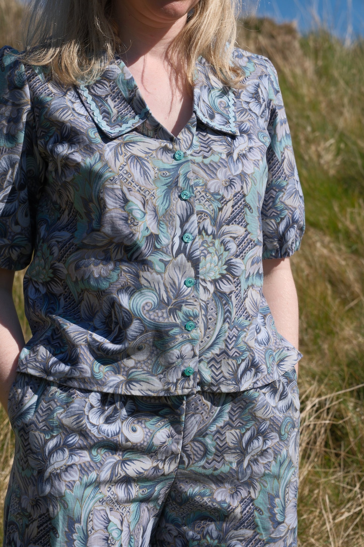 'Iris by the Sea' Tilly Blouse - Size Small / UK 10 / US 6
