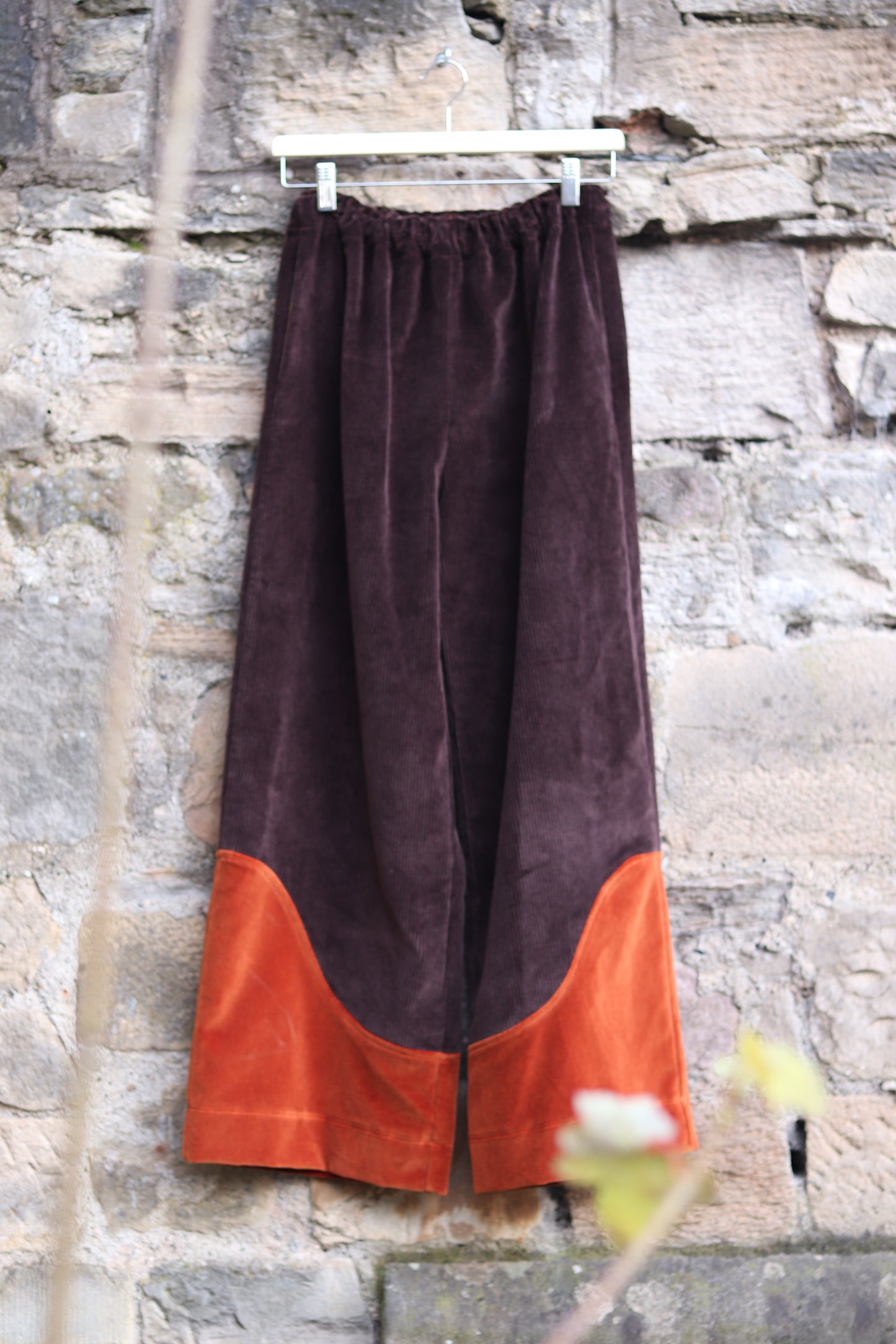 Copper Velvet & Chocolate Corduroy Trousers - UK 10