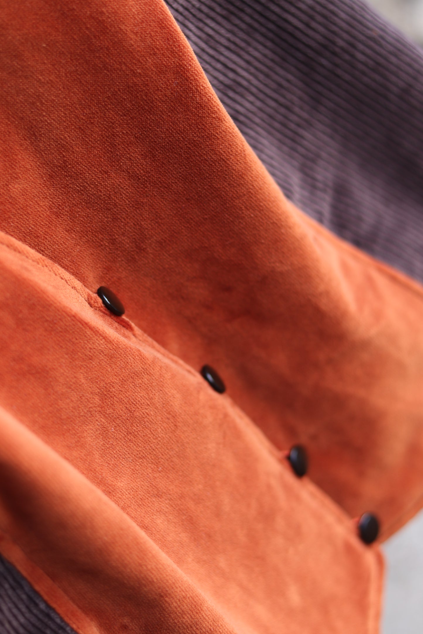 Copper Velvet & Chocolate Corduroy Waistcoat - UK 12