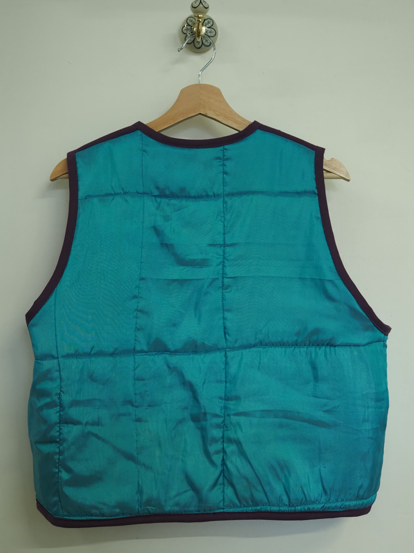 'Purple & Turquoise' Quilt Vest - Size Large / UK 16-18 / US 12-14