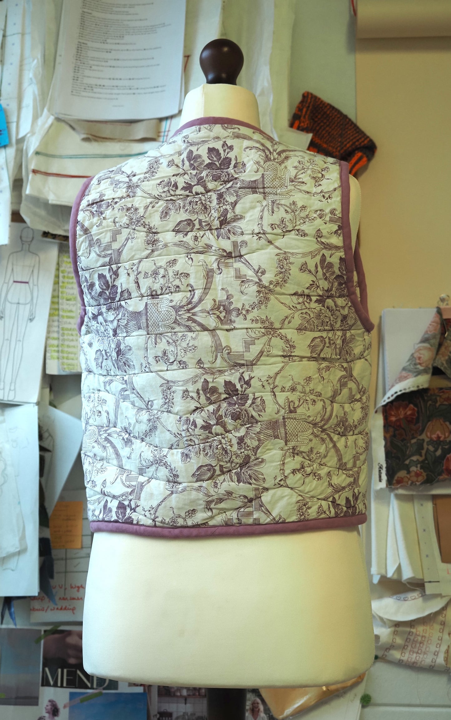 Toile du Jouy Quilt Vest - Small