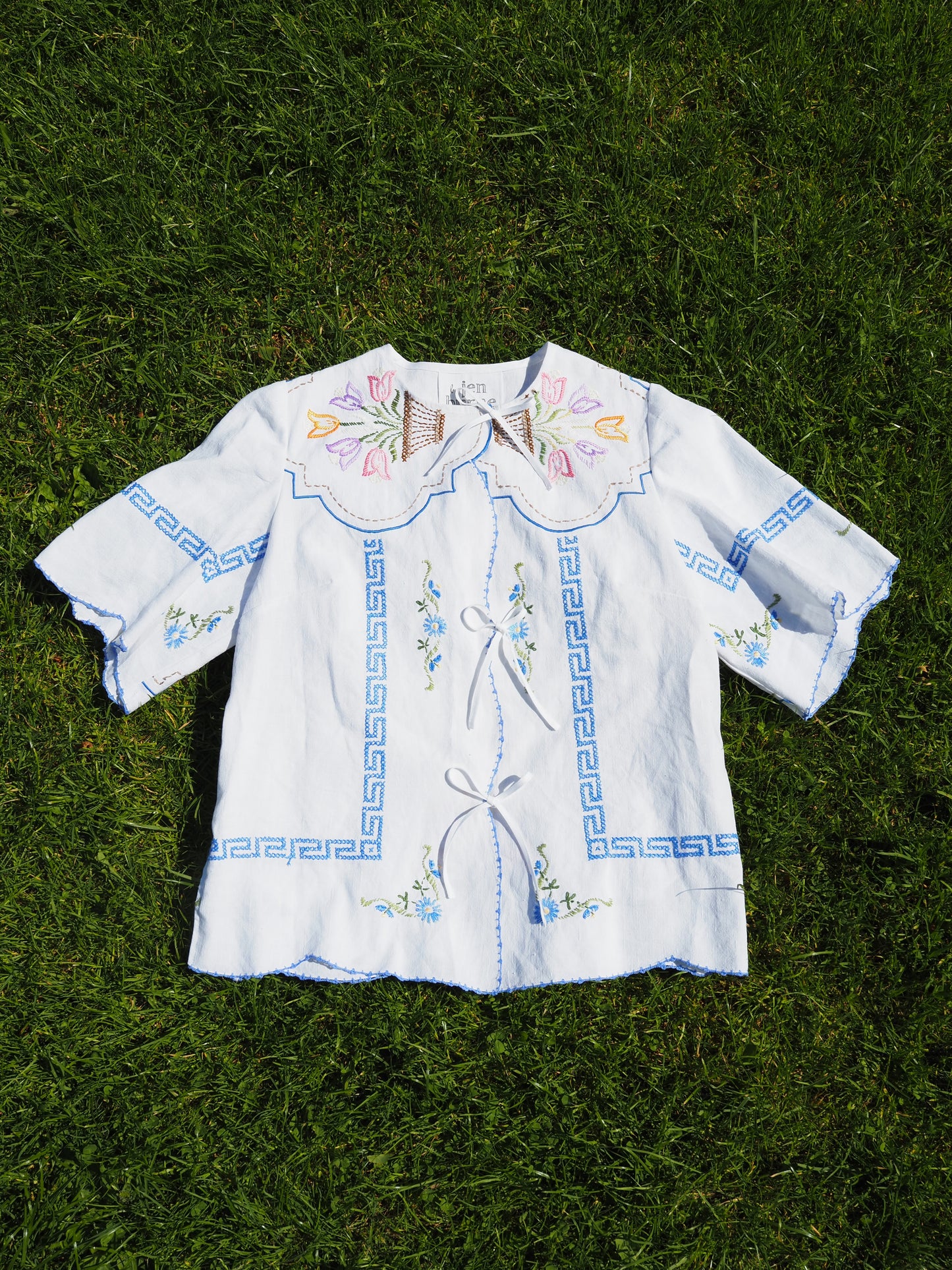 'Grecian Holiday' Danu Blouse - Size Small / UK 10 / US 6