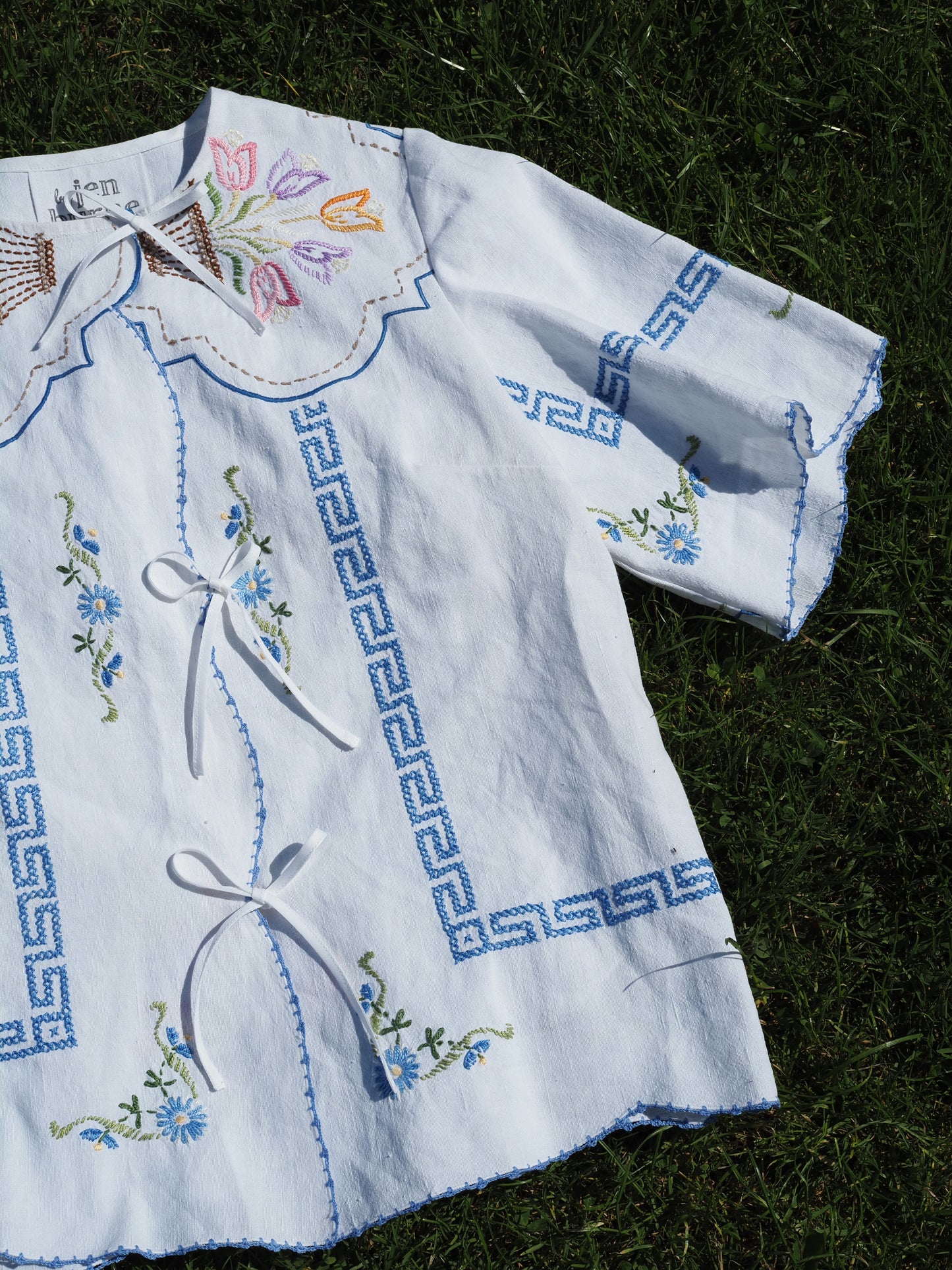 'Grecian Holiday' Danu Blouse - Size Small / UK 10 / US 6