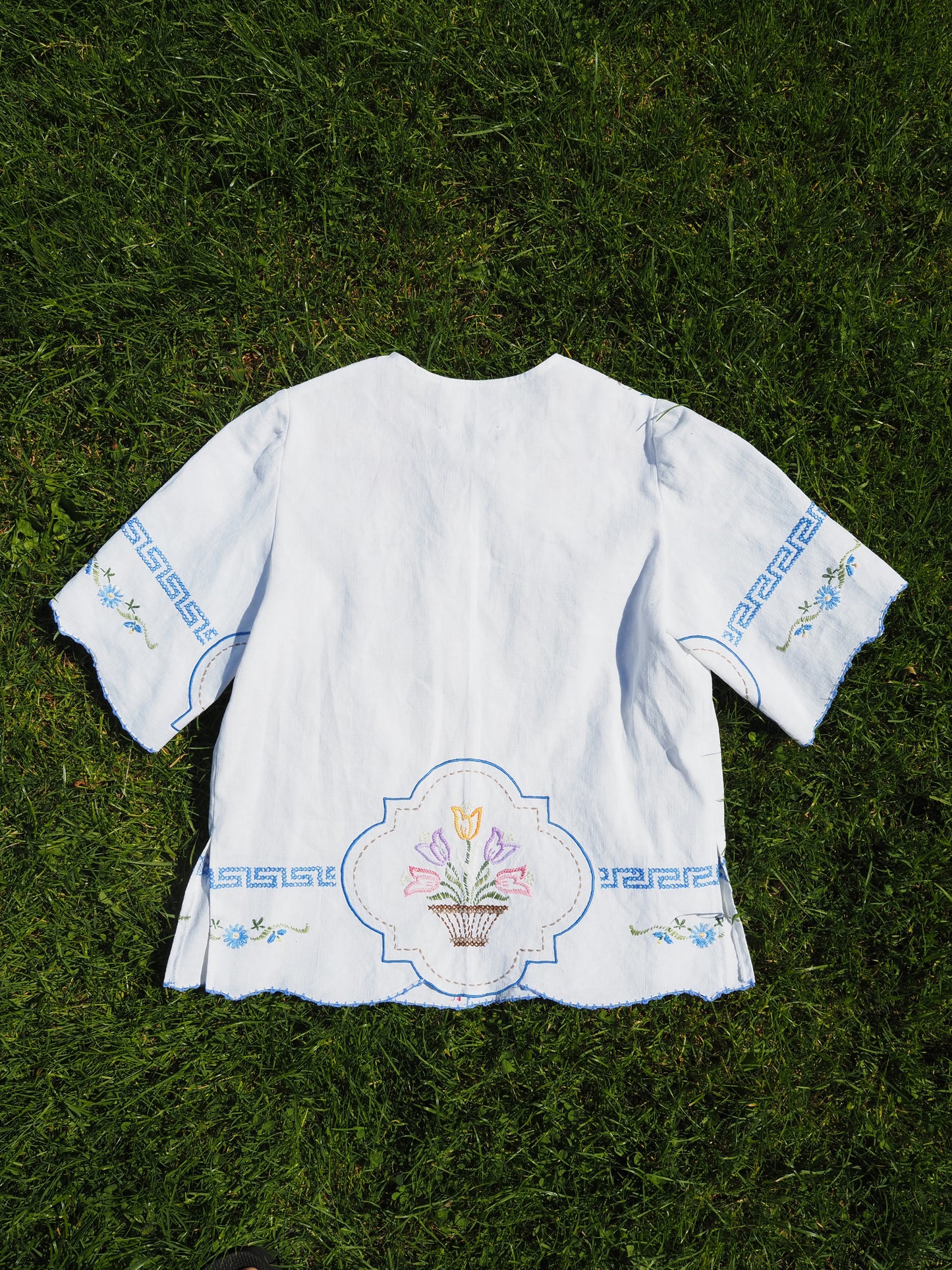 'Grecian Holiday' Danu Blouse - Size Small / UK 10 / US 6