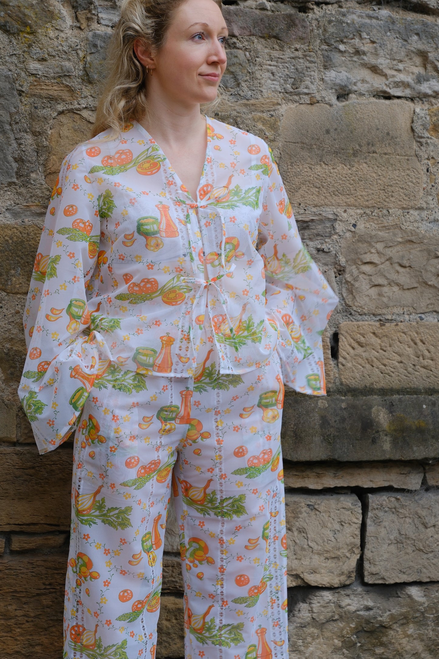 'Veggie Salad' Willow Mesh Trousers - Size Small