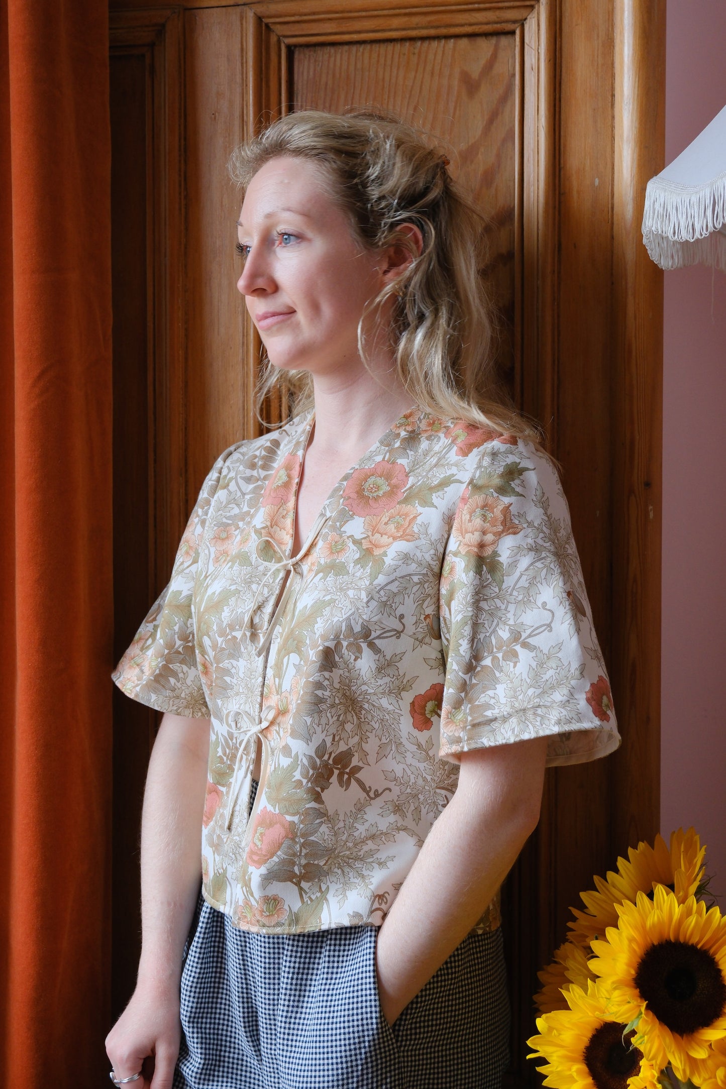 'Peachy Gardens' Tilly Blouse - Size UK 8 / US 4