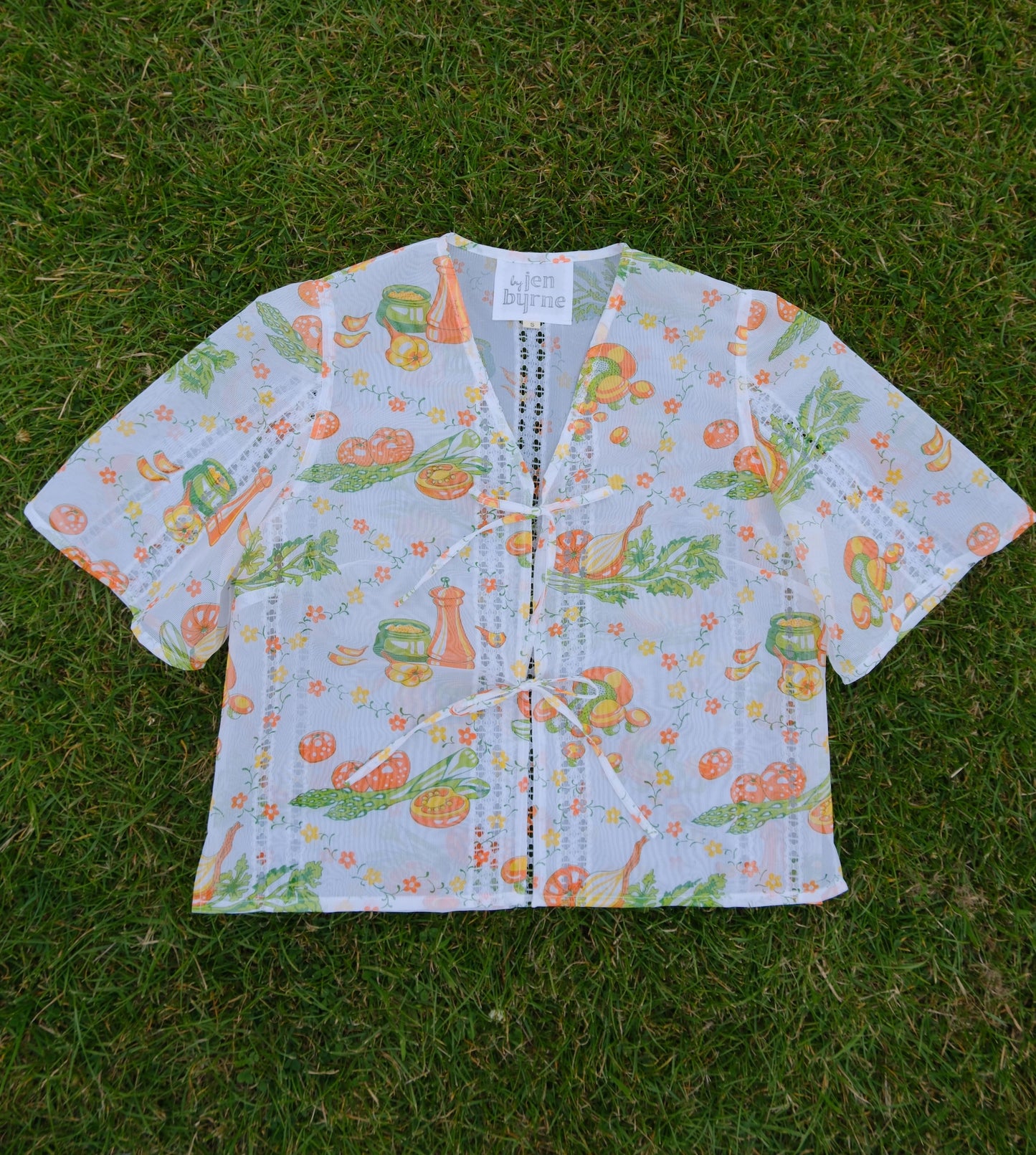 'Veggie Salad' Tilly Mesh Blouse - Size Small