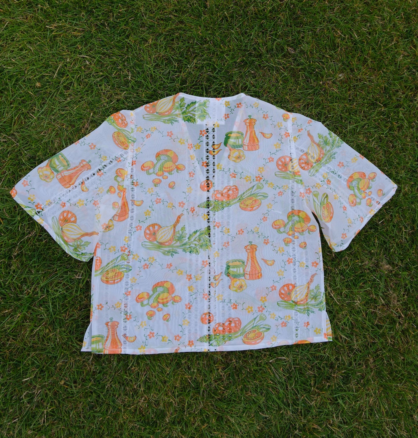 'Veggie Salad' Tilly Mesh Blouse - Size Small