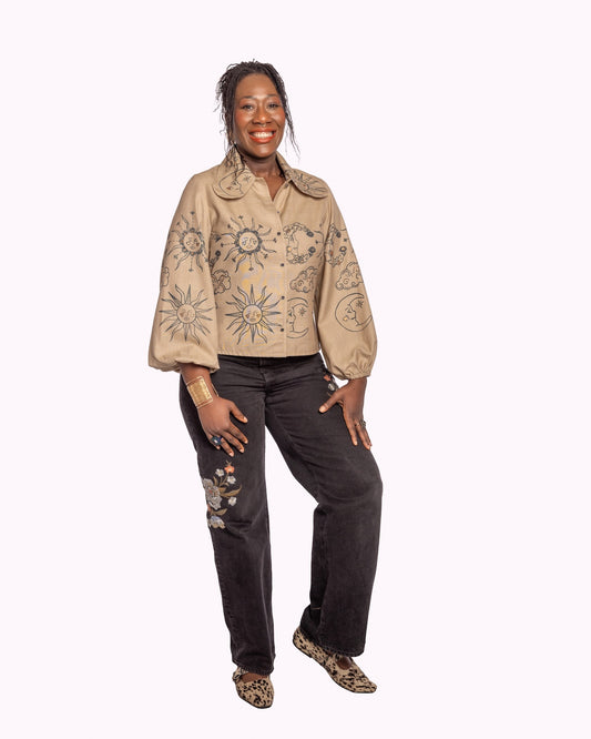 'Celestial Silk' Dana Blouse - Size UK 14 / US 10