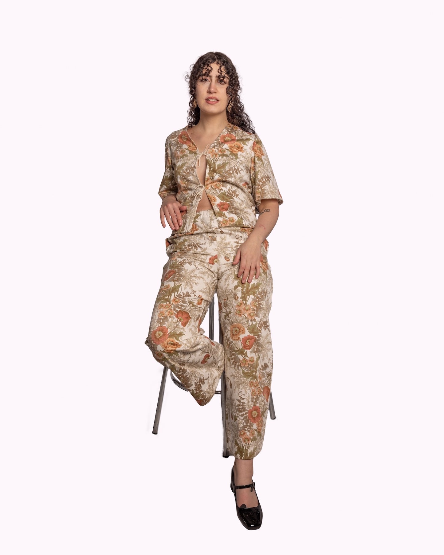 'Peachy Gardens' Tilly Blouse - Size UK 8 / US 4