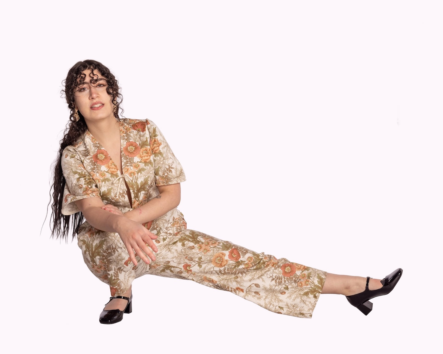 'Peachy Gardens' Tilly Blouse - Size UK 8 / US 4