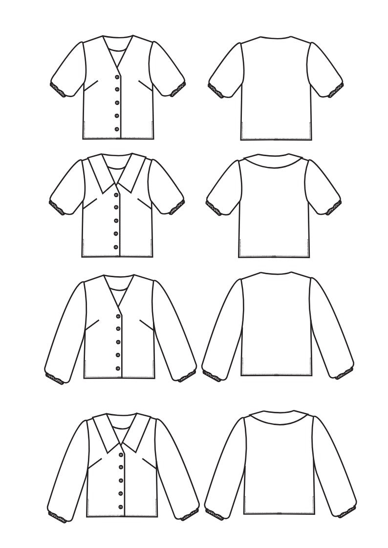 TILLY Tablecloth Blouse Sewing Pattern - Digital Download