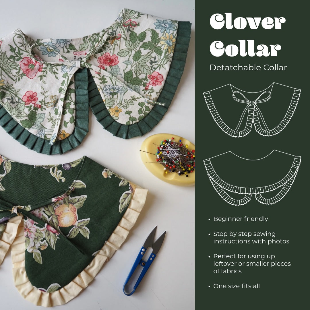 CLOVER Detachable Collar Sewing Pattern - Digital Download