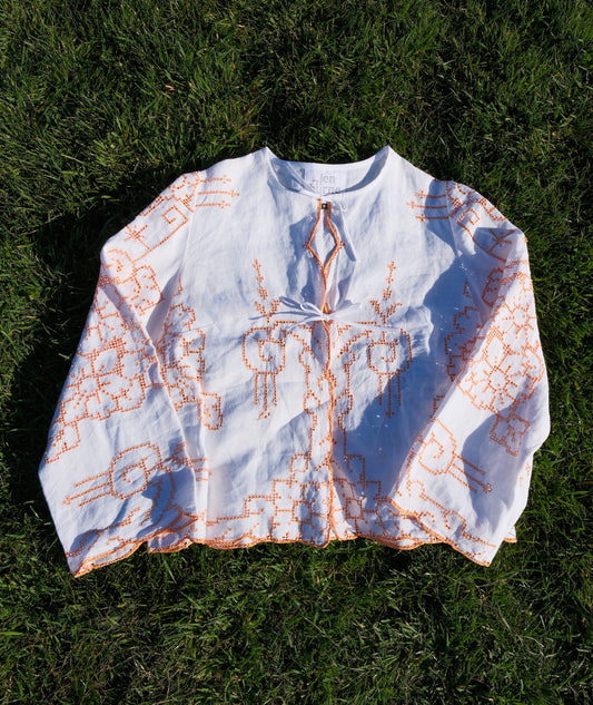 'Sunset Glow' Danu Tablecloth Blouse - Size Large / UK 18 / US 14