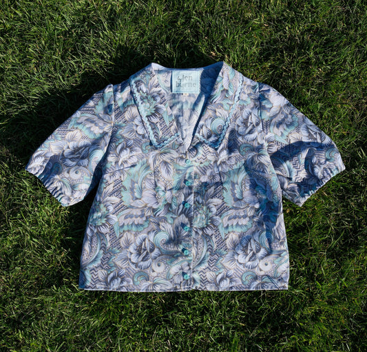 'Iris by the Sea' Tilly Blouse - Size Small / UK 10 / US 6