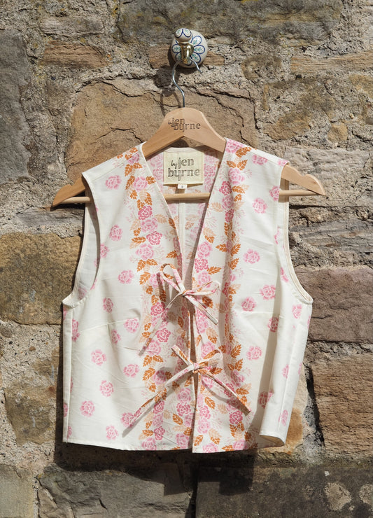 'Blossom Bloom' Rita Bow Front Blouse - Size Small