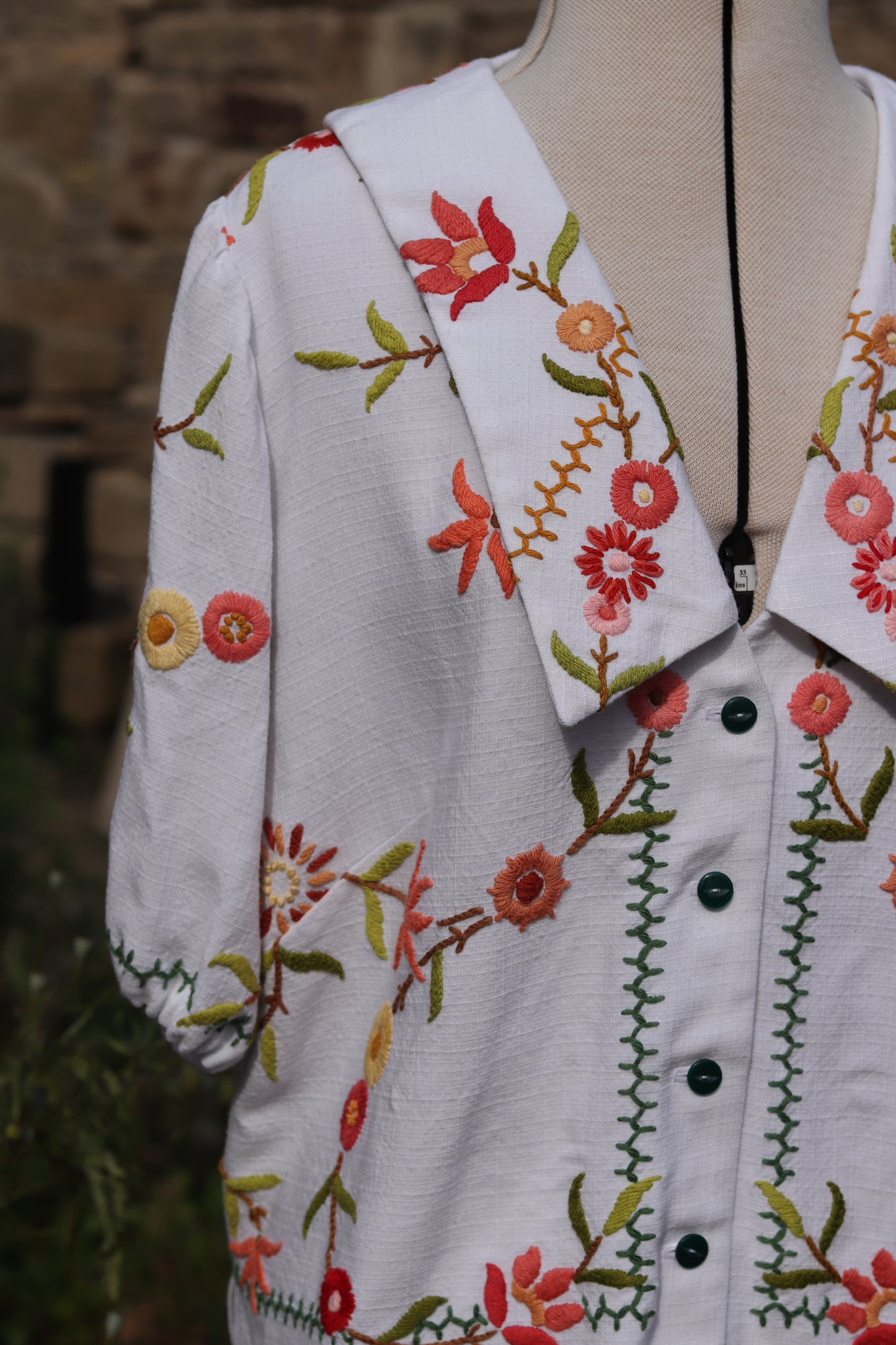 'Peach Meadow' Tilly Tablecloth Blouse - Size UK 16 / US 10