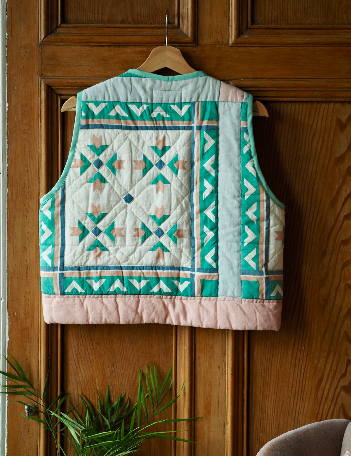 Mint Mosaic Quilt Vest - Medium (UK 12-14)
