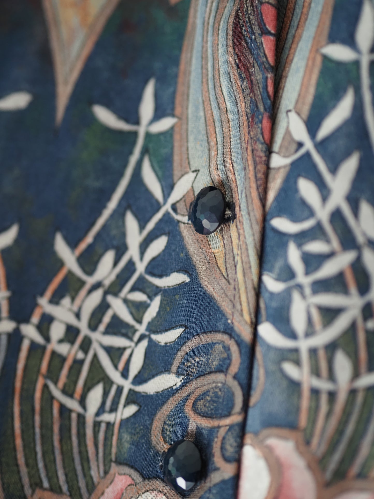 'Art Deco Blue' Dana Blouse - Size UK 8 / US 4