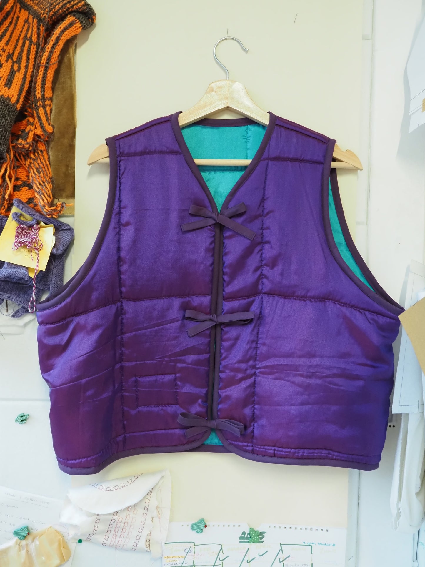 'Purple & Turquoise' Quilt Vest - Large