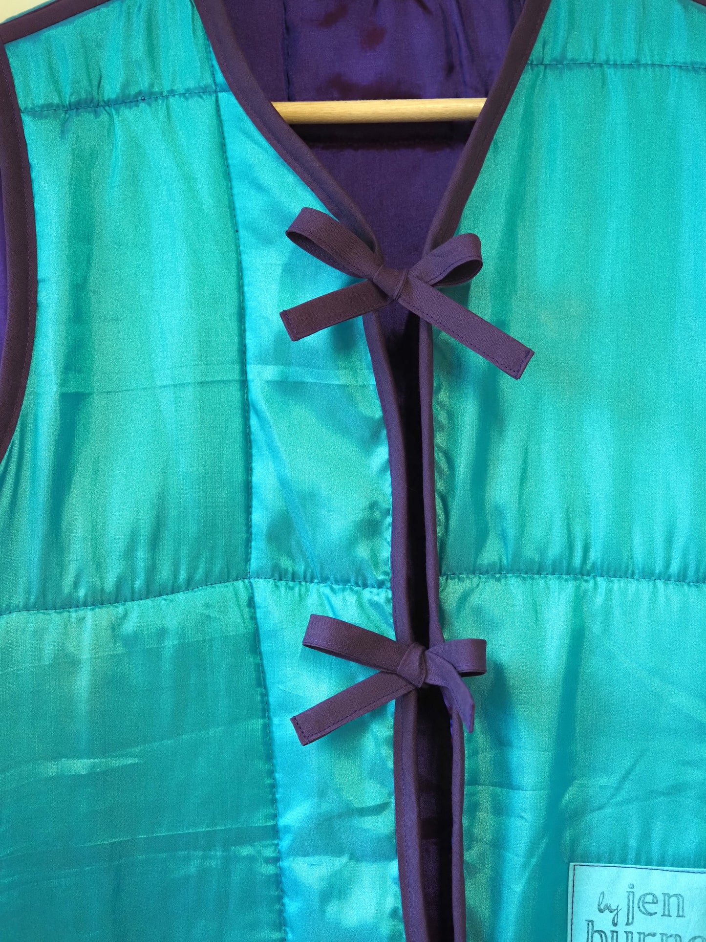 'Purple & Turquoise' Quilt Vest - Large