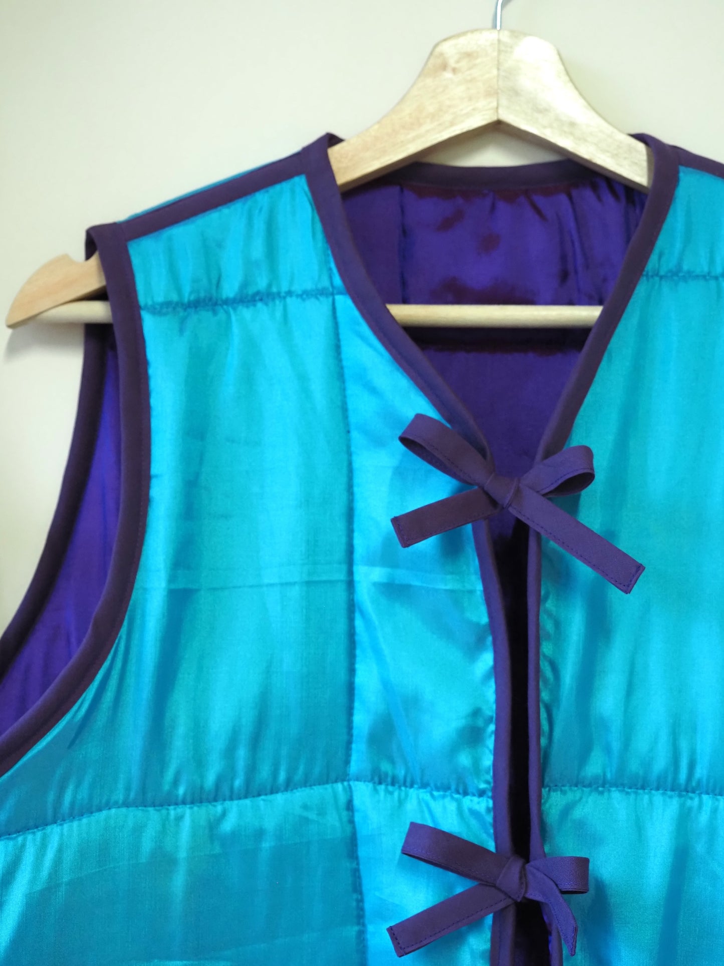 'Purple & Turquoise' Quilt Vest - Large
