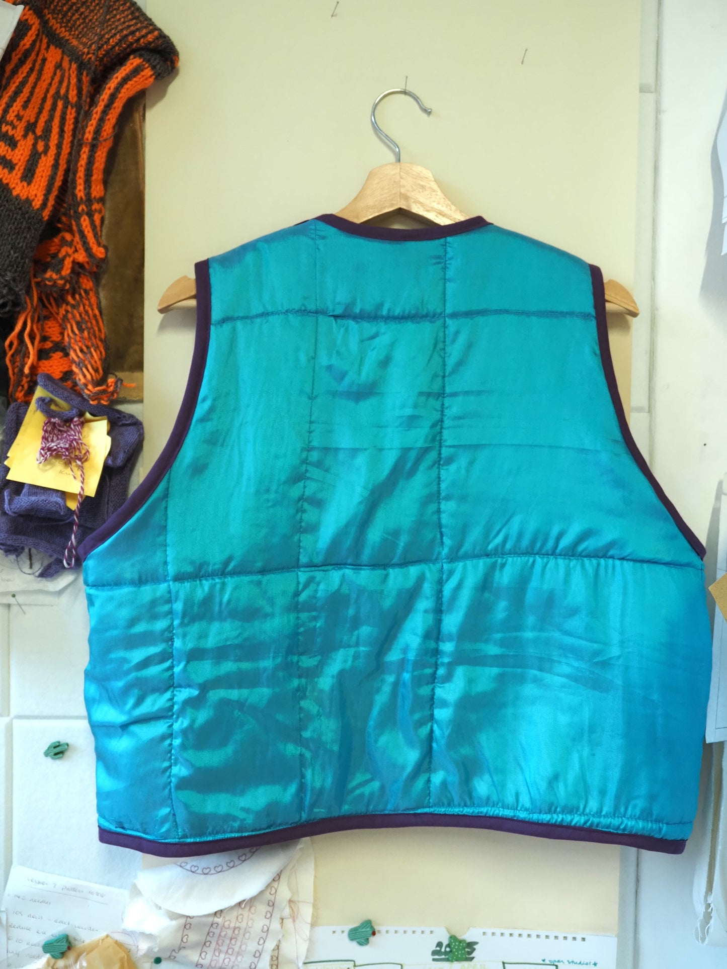 'Purple & Turquoise' Quilt Vest - Large