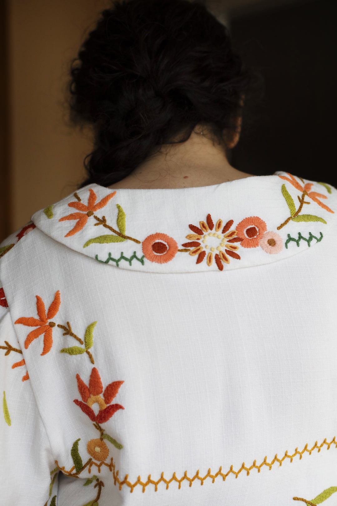 'Peach Meadow' Tilly Tablecloth Blouse - Size UK 16 / US 10