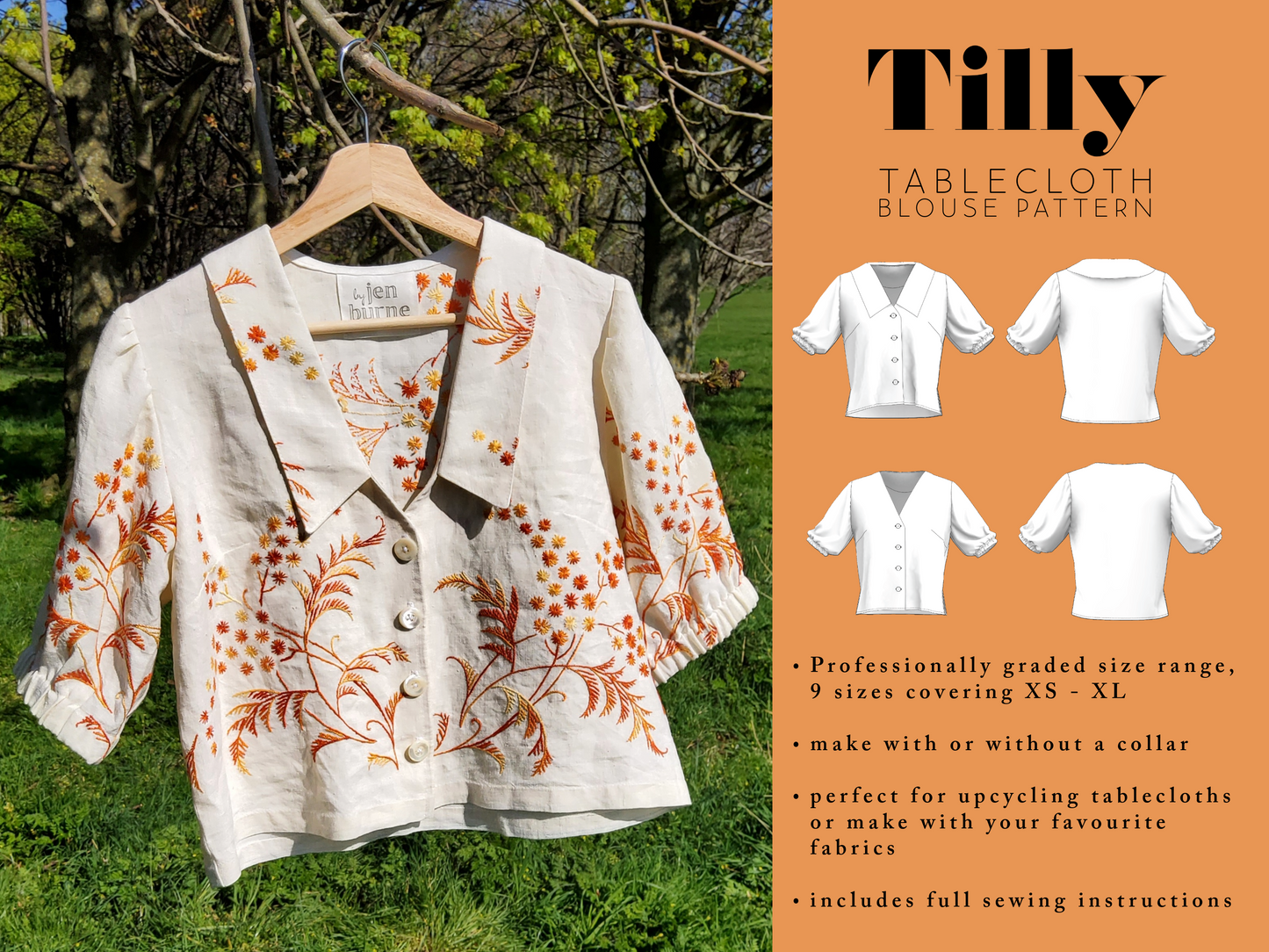 TILLY Tablecloth Blouse Sewing Pattern
