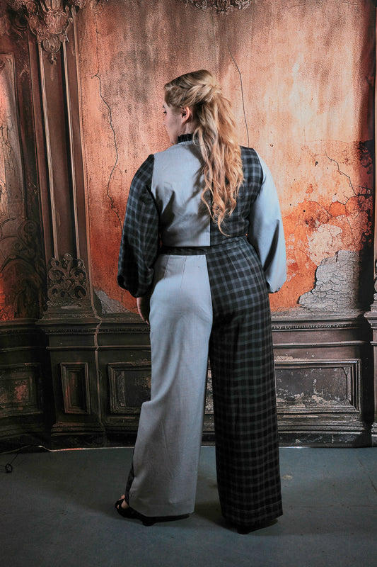 Monochrome wool trousers - Size UK16