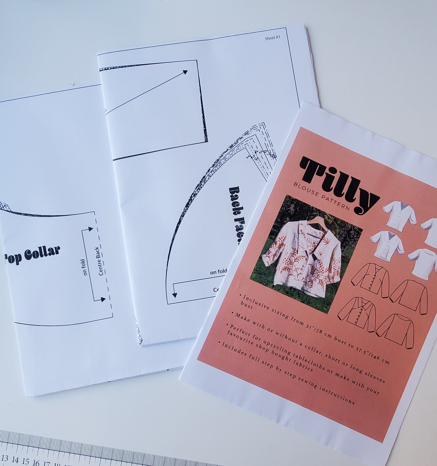 TILLY Tablecloth Blouse Sewing Pattern - Printed Pattern