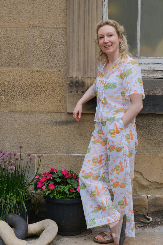 'Veggie Salad' Willow Mesh Trousers - Size Small