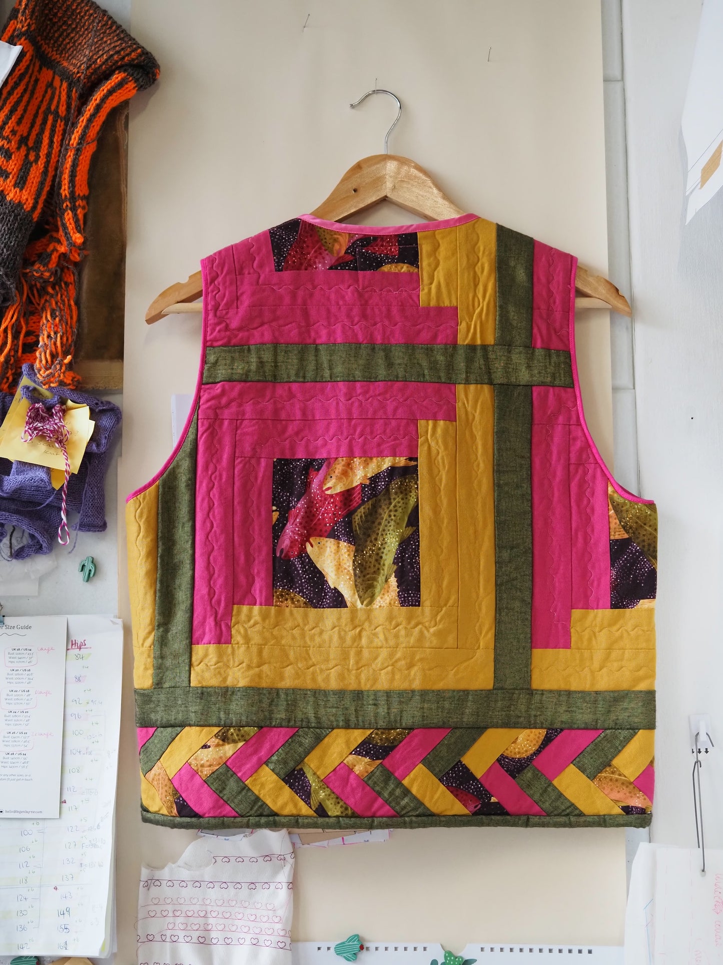 Golden Fish Quilt Vest - Small (UK 8-10)